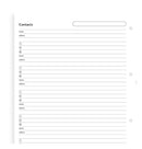filofax name, address, contact, email, telephone a4