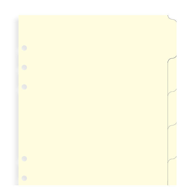 filofax blank index cream, 6 tabs a5