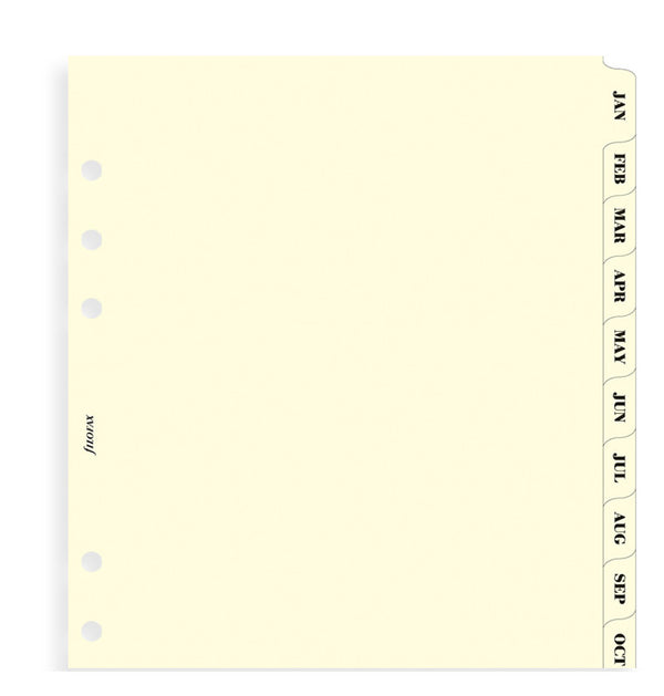 Filofax A5 Organiser/Clipbook Jan - Dec Index Refill