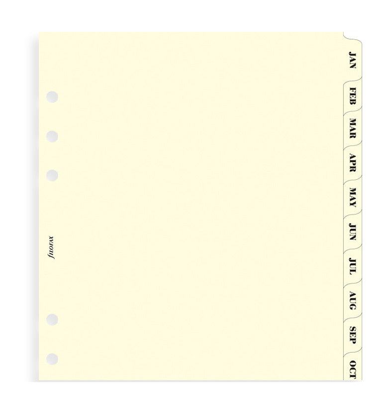Filofax A5 Organiser/Clipbook Jan - Dec Index Refill