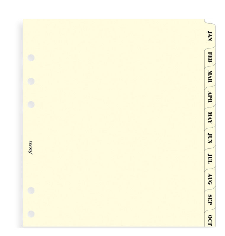 Filofax A5 Organiser/Clipbook Jan - Dec Index Refill