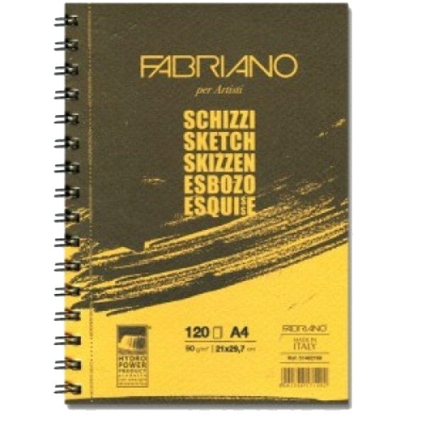 Fabriano Schizzi Spiral Pad (Long Side) 90gsm A4 120 Sheets