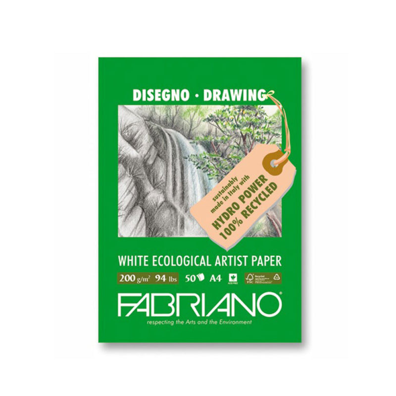 Fabriano Ecological Artist Paper Pad 200gsm A4 50 Sheets