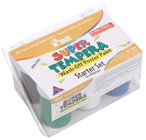 Fas Super Tempera Paint Starter Set 6 Pack Of 30ml Jars