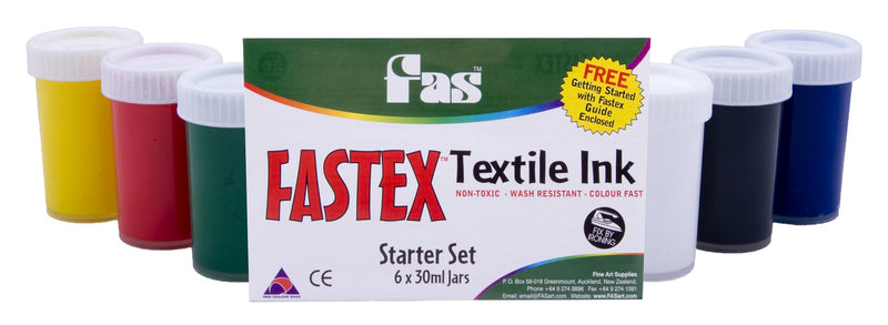 Fas Fastex Non-toxic Textile Ink Starter Set 1 - 6 X 30ml