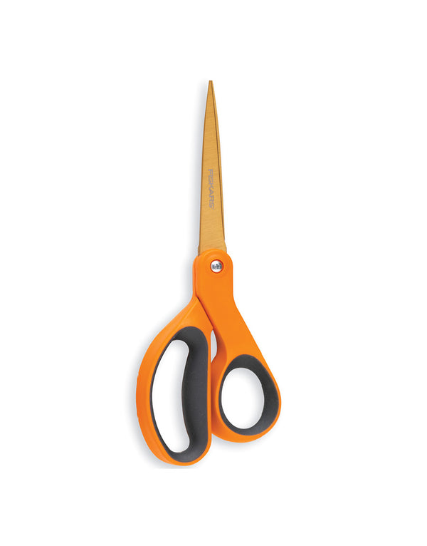 fiskars 8inch titanium + soft grip scissors