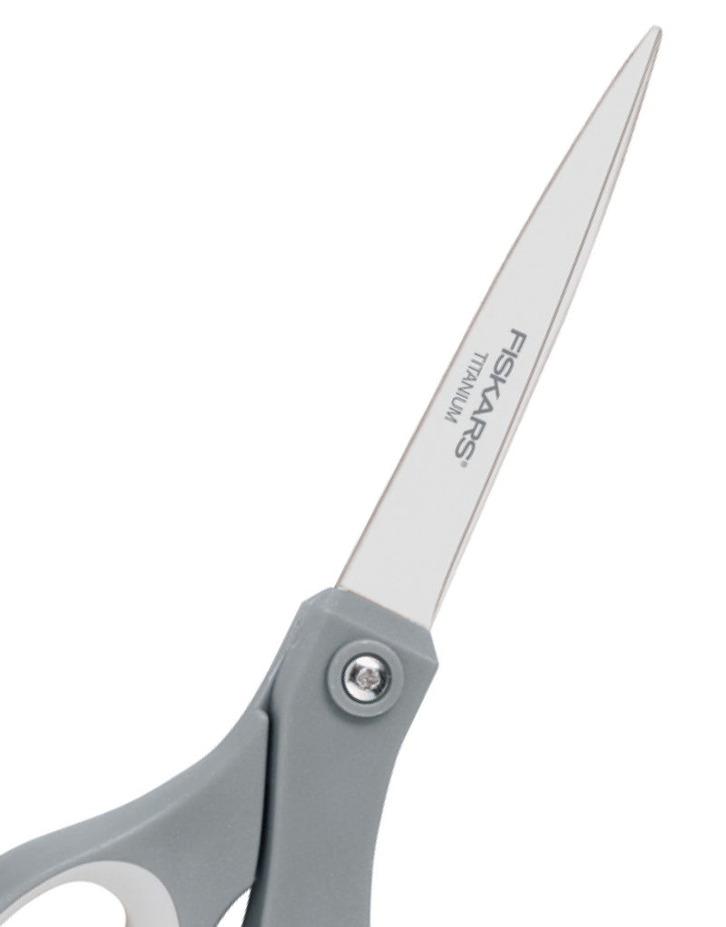 fiskars 8inch everyday titanium + soft grip scissors new