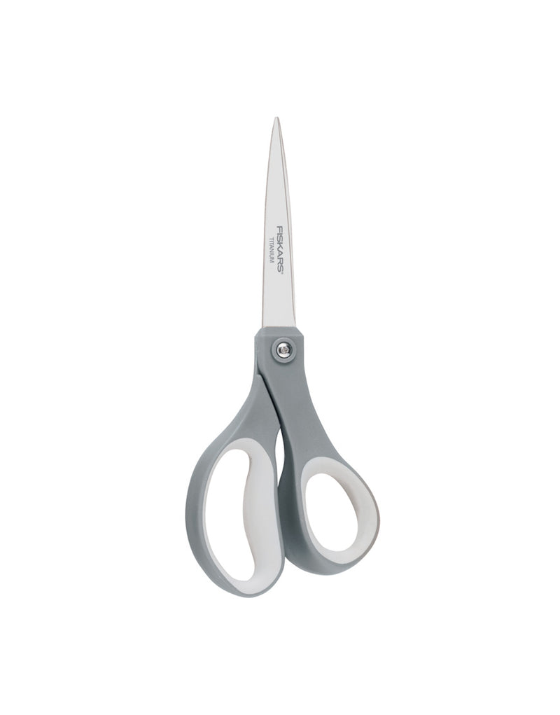 fiskars 8inch everyday titanium + soft grip scissors new