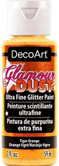 Decoart Glamour Dust Glitter Craft Paint 2oz 59ml#Colour_TIGER ORANGE