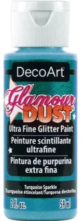 Decoart Glamour Dust Glitter Craft Paint 2oz 59ml#Colour_TURQUOISE SPARKLE