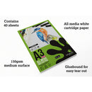 Artgecko Pro All Media Sketchpad 40 Sheets 150gsm White Paper
