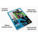 Artgecko Pro Watercolour Sketchpad 20 Sheets 300gsm White Paper