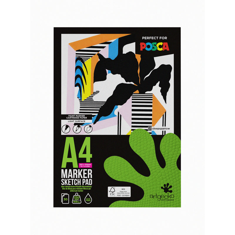 Artgecko Pro Marker Sketchpad 30 Sheets 250gsm White Paper