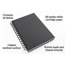 Artgecko Classy Sketchbook 80 Pages 40 Sheets 150gsm White Paper