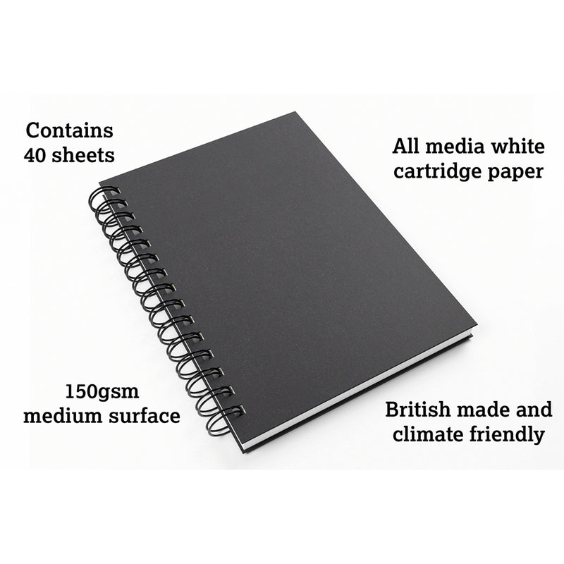 Artgecko Classy Sketchbook 80 Pages 40 Sheets 150gsm White Paper