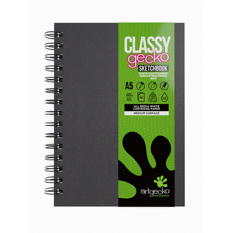 Artgecko Classy Sketchbook 80 Pages 40 Sheets 150gsm White Paper