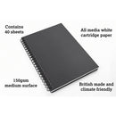 Artgecko Classy Sketchbook 80 Pages 40 Sheets 150gsm White Paper