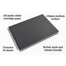 Artgecko Classy Sketchbook Landscape 80 Pages 40 Sheets 150gsm White Paper