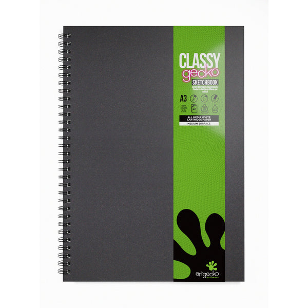 Artgecko Classy Sketchbook 80 Pages 40 Sheets 150gsm White Paper#Size_A3