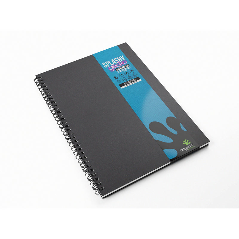 Artgecko Splashy Sketchbook 40 Pages 20 Sheets 300gsm White Paper