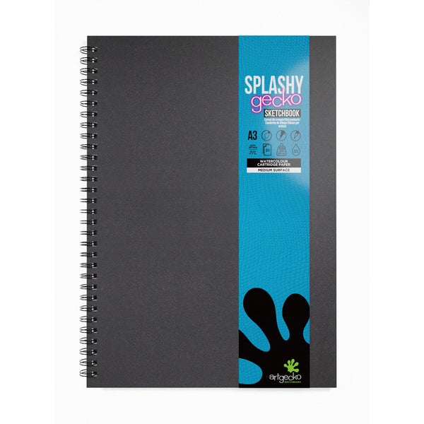 Artgecko Splashy Sketchbook 40 Pages 20 Sheets 300gsm White Paper#Size_A3