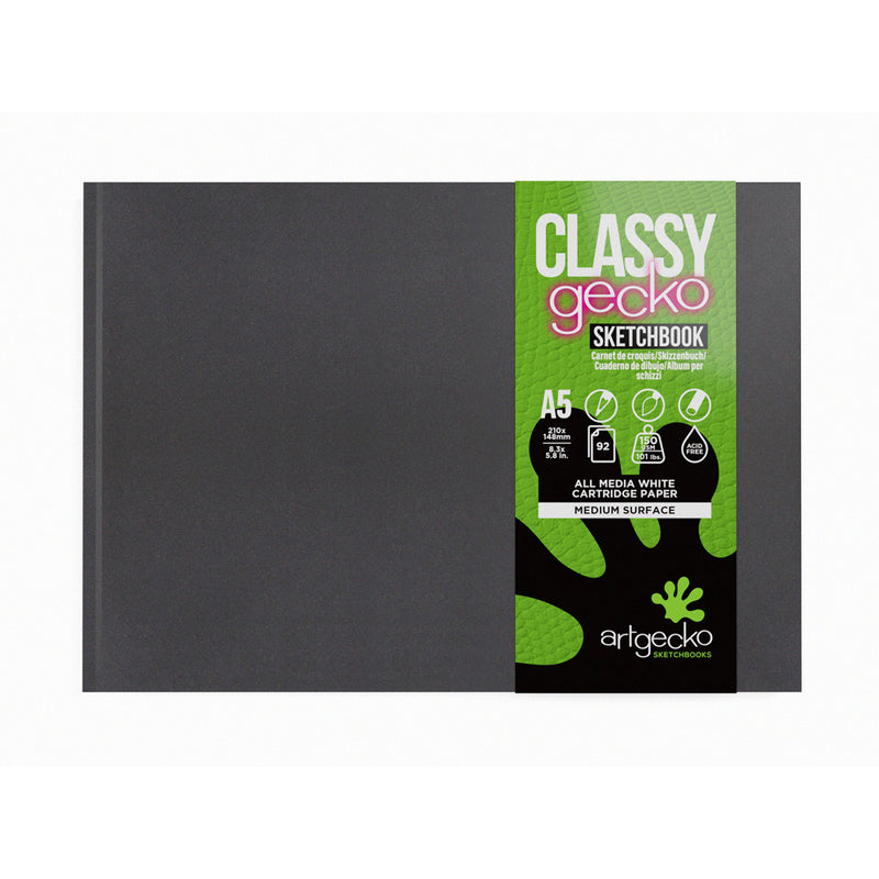 Artgecko Classy Sketchbook Casebound Landscape 92 Pages 46 Sheets 150gsm White Paper