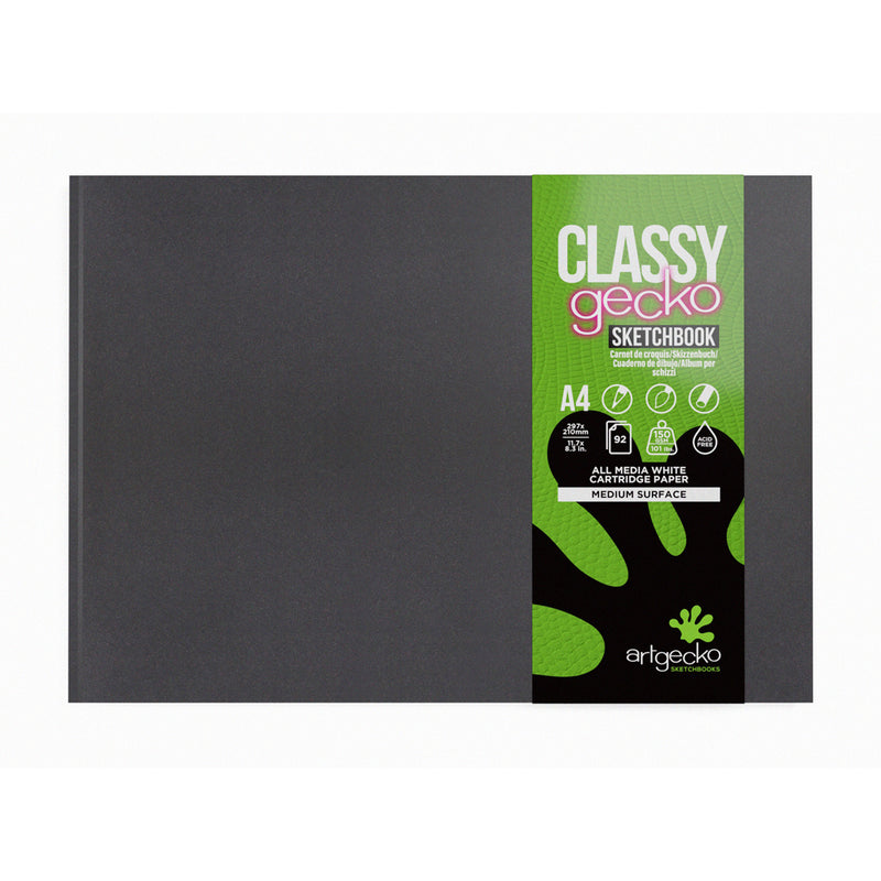 Artgecko Classy Sketchbook Casebound Landscape 92 Pages 46 Sheets 150gsm White Paper