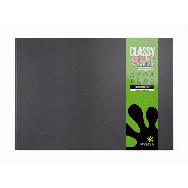 Artgecko Classy Sketchbook Casebound Landscape 92 Pages 46 Sheets 150gsm White Paper#Size_A3