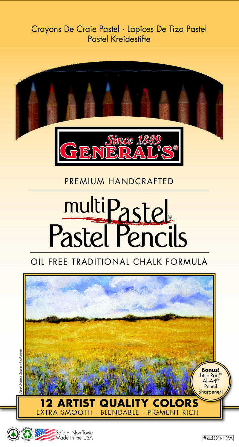 General's Art Pastel Chalk Pencils Assorted Colours - Pack Of 12