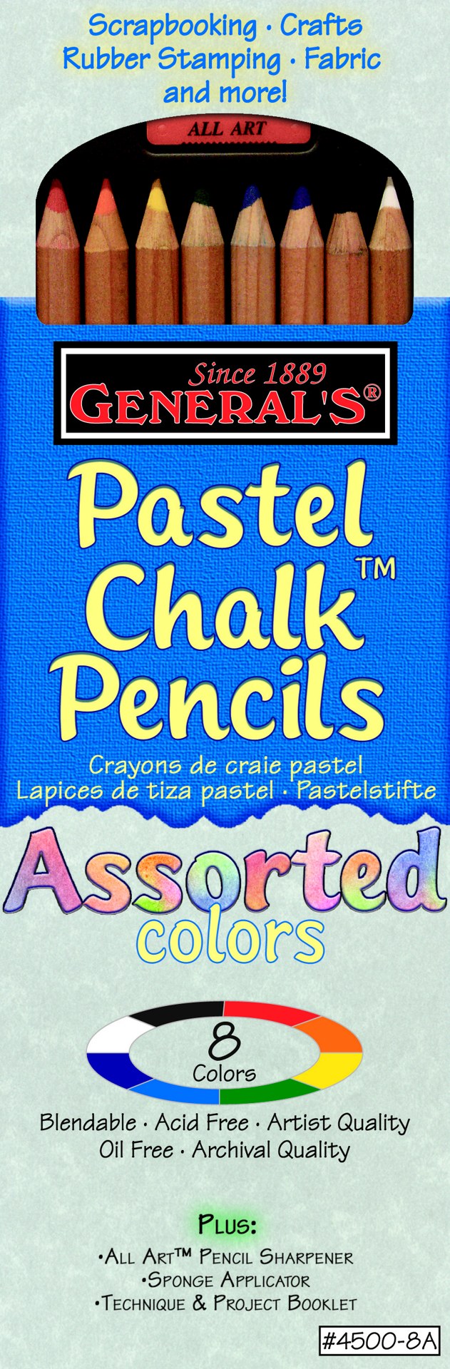 General's Art Pastel Chalk Pencils Cool Pack Of 8