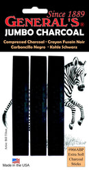 General's Compressed Jumbo Charcoal 6b (3 Pieces Blister)