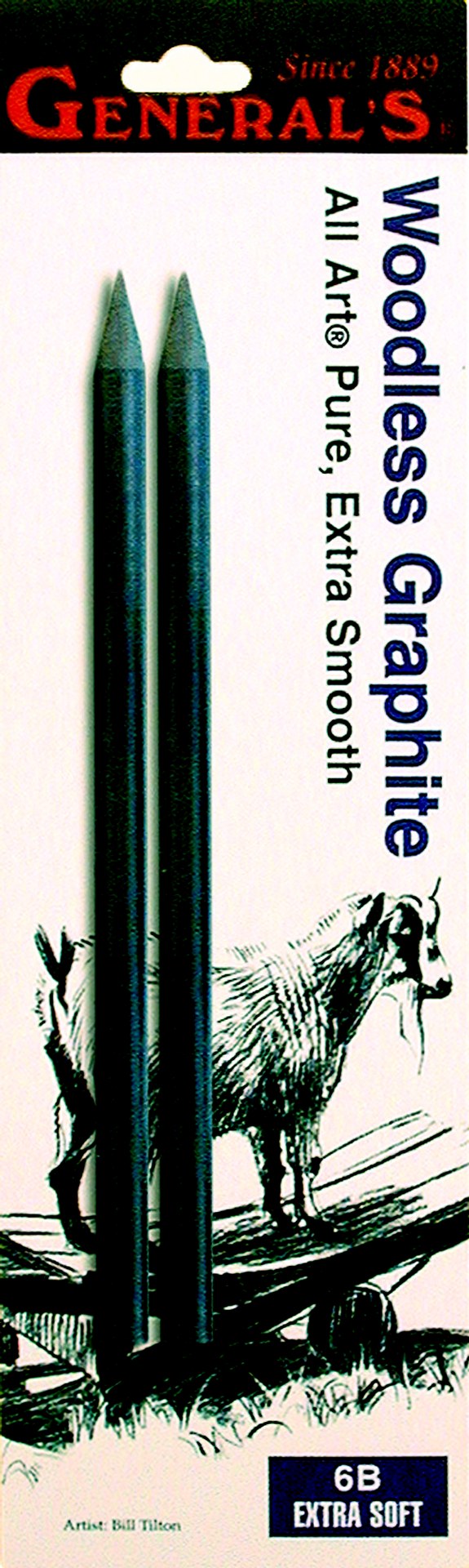 General's Woodless Graphite Pencil 6b 2 Piece Blister