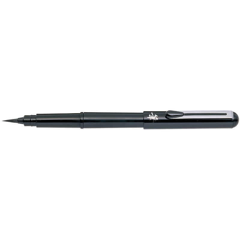 Pentel Brush Pen Black Ink With 4 Refill - Pack Of 12