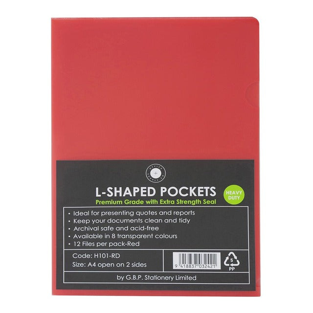 OSC L Shaped Pockets A4 - Pack of 12