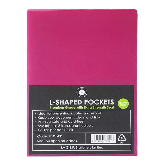 OSC L Shaped Pockets A4 - Pack of 12