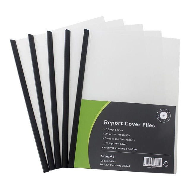 OSC Report Cover Clear A4 Spine - Pack of 5