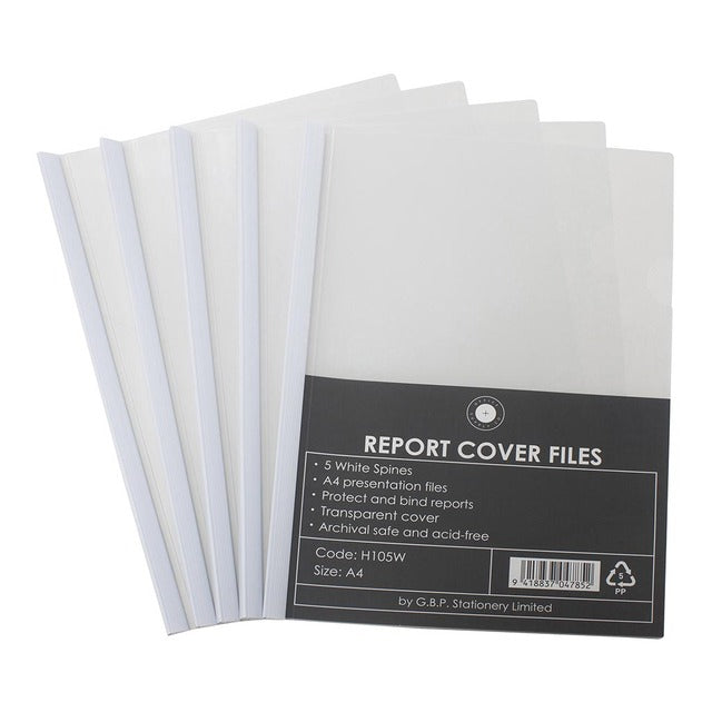 OSC Report Cover Clear A4 Spine - Pack of 5