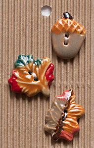 Incomparable Buttons - Leaves & Acorn - Card of 3