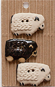 Incomparable Buttons - Sheep - Card of 3