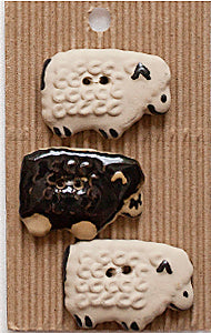 Incomparable Buttons - Sheep - Card of 3