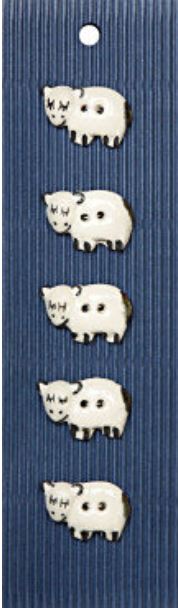 Incomparable Buttons - Sheep - Card of 5