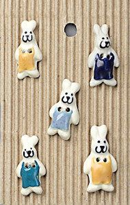 Incomparable Buttons - Rabbits - Card of 5
