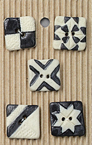Incomparable Buttons - Black & White - Card of 5