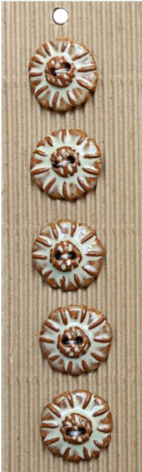 Incomparable Buttons - Brown & White - Card of 5