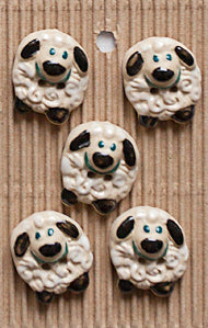 Incomparable Buttons - Round Sheeps - Card of 5