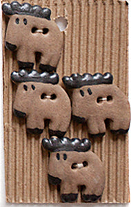 Incomparable Buttons - Mooses - Card of 4