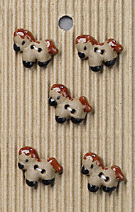 Incomparable Buttons - Small Horses - Card of 5