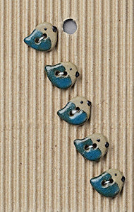 Incomparable Buttons - Small Blue Birds - Card of 5