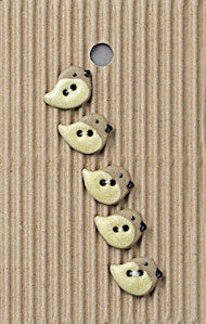 Incomparable Buttons - Small Cream Birds - Card of 5