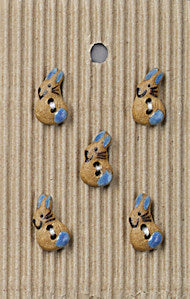 Incomparable Buttons - Small Rabbits - Card of 5